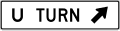 U turn (diagonal right arrow) (used at jug handles) road sign (MUTCD R3-24b)