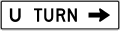 U turn (right arrow) (used at jug handles) road sign (MUTCD R3-25b)