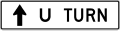 U turn (straight arrow) (used at jug handles) road sign (MUTCD R3-26a)
