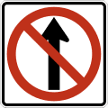 No straight through road sign (MUTCD R3-27)