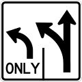 Advance intersection lane control (two lanes) (left) road sign (MUTCD R3-8L)