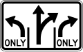 Advance intersection lane control (three lanes) (right) road sign (MUTCD R3-8aR)