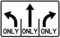 Advance intersection lane control (three lanes) road sign (MUTCD R3-8b)