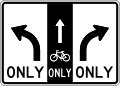 Advance intersection lane control with bike lane road sign (MUTCD R3-8xa)