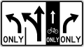 Advance intersection lane control with bike lane road sign (MUTCD R3-8xc)