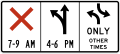 Reversible lane control (overhead) road sign (MUTCD R3-9e)