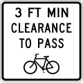 Bicycle passing clearance road sign (MUTCD R4-19)