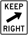Keep right road sign (MUTCD R4-7b)