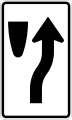 Keep right of obstacle road sign (MUTCD R4-7c)