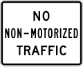 No non-motorized traffic road sign (MUTCD R5-7)