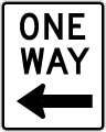 (left) road sign (MUTCD R6-2L)