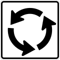 Roundabout circulation (plaque) road sign (MUTCD R6-5P)