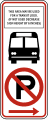 No parking, bus stop with transit pictograph road sign (MUTCD R7-107b)
