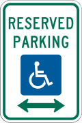 Reserved parking (wheelchair) road sign (MUTCD R7-8)
