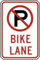 No parking, bike lane road sign (MUTCD R7-9a)