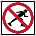 No skaters road sign (MUTCD R9-13)