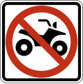 No all-terrain vehicles road sign (MUTCD R9-16)