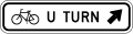 Bicycle U turn (diagonal right arrow) road sign (MUTCD R9-26)