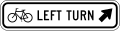 Bicycle left turn (diagonal right arrow) road sign (MUTCD R9-27)
