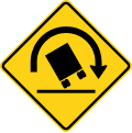 Truck rollover warning (right) road sign (MUTCD W1-13R)