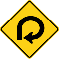 270 degree loop curve (right) road sign (MUTCD W1-15R)