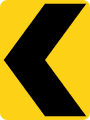 Chevron (left) road sign (MUTCD W1-8L)