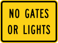 No gates or lights (plaque) road sign (MUTCD W10-13P)