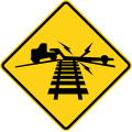 Low ground clearance railroad crossing road sign (MUTCD W10-5)