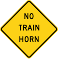 No train horn warning road sign (MUTCD W10-9)