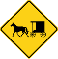 Horse-drawn vehicles road sign (MUTCD W11-14)