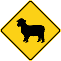 Sheep road sign (MUTCD W11-17)