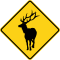Elk road sign (MUTCD W11-20)