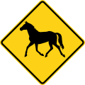 Wild horse road sign (MUTCD W11-22)