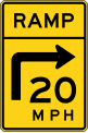 Ramp speed advisory (turn) road sign (MUTCD W13-11)