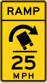 Ramp speed advisory (truck rollover) road sign (MUTCD W13-13)