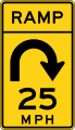 Ramp speed advisory (hairpin curve) road sign (MUTCD W13-9)
