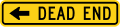 Dead end on the left road sign (MUTCD W14-1aL)