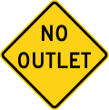 No outlet road sign (MUTCD W14-2)