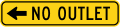 No outlet on the left road sign (MUTCD W14-2aL)