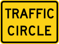 Traffic circle plaque road sign (MUTCD W16-12P)