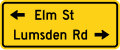 Advance Street Name Plaque (double arrow) road sign (MUTCD W16-8aP)