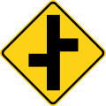 Offset side roads (left and right) road sign (MUTCD W2-7L)