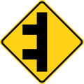 Double side roads (left) road sign (MUTCD W2-8L)