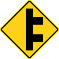 Double side roads (right) road sign (MUTCD W2-8R)