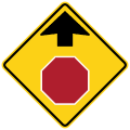 ahead road sign (MUTCD W3-1)
