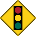 ahead road sign (MUTCD W3-3)