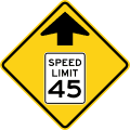 ahead road sign (MUTCD W3-5)