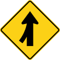 Merge (left) road sign (MUTCD W4-1L)
