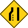 Lane ends (left) road sign (MUTCD W4-2L)