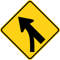 Merge left (entering roadway) road sign (MUTCD W4-5L)
